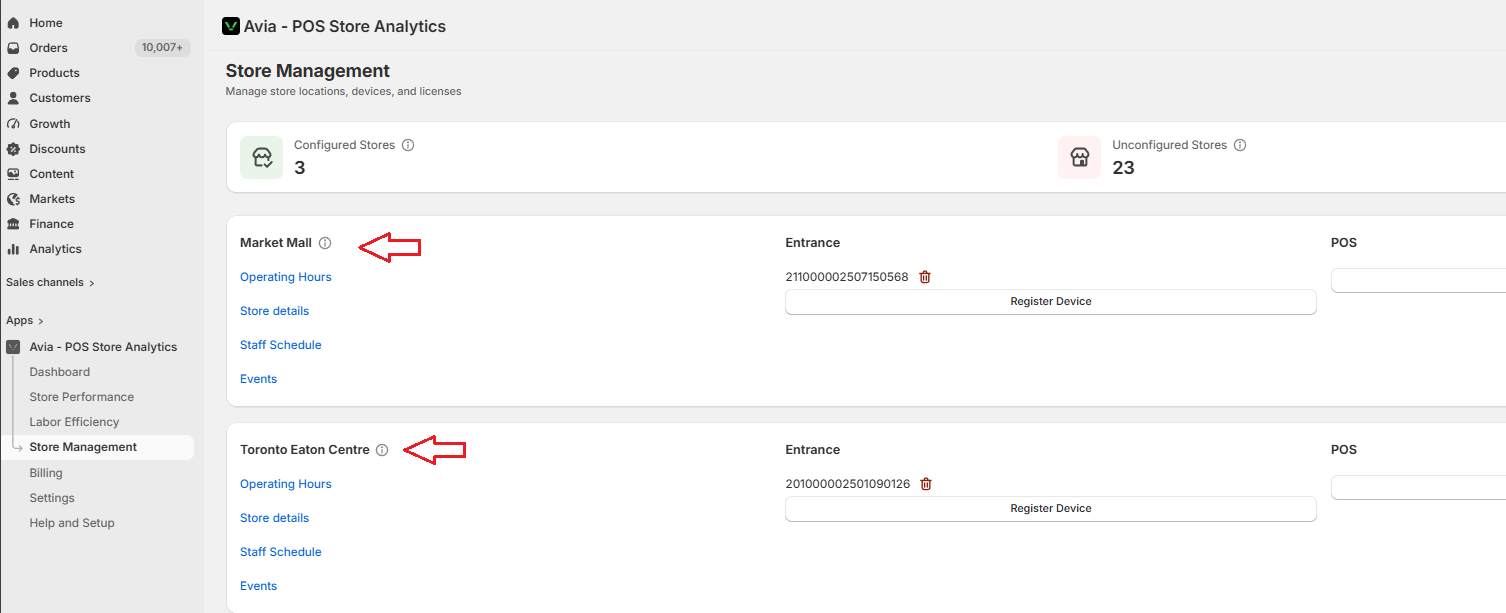 Adding a store location in Store Management