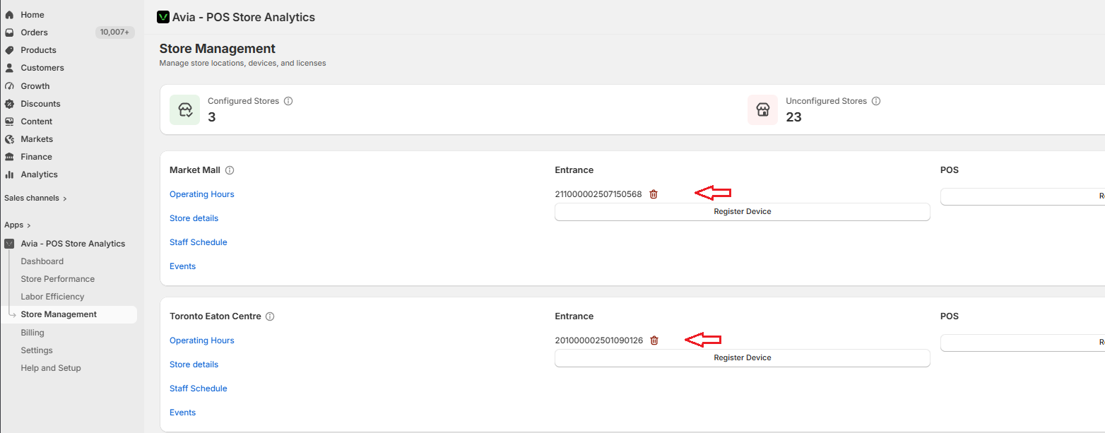 Adding the device serial number